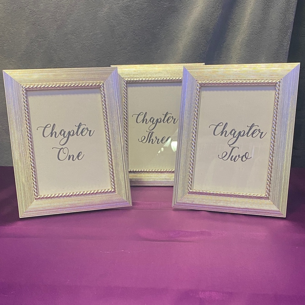 Set of 3 5x7 Silver Textured Picture Frames